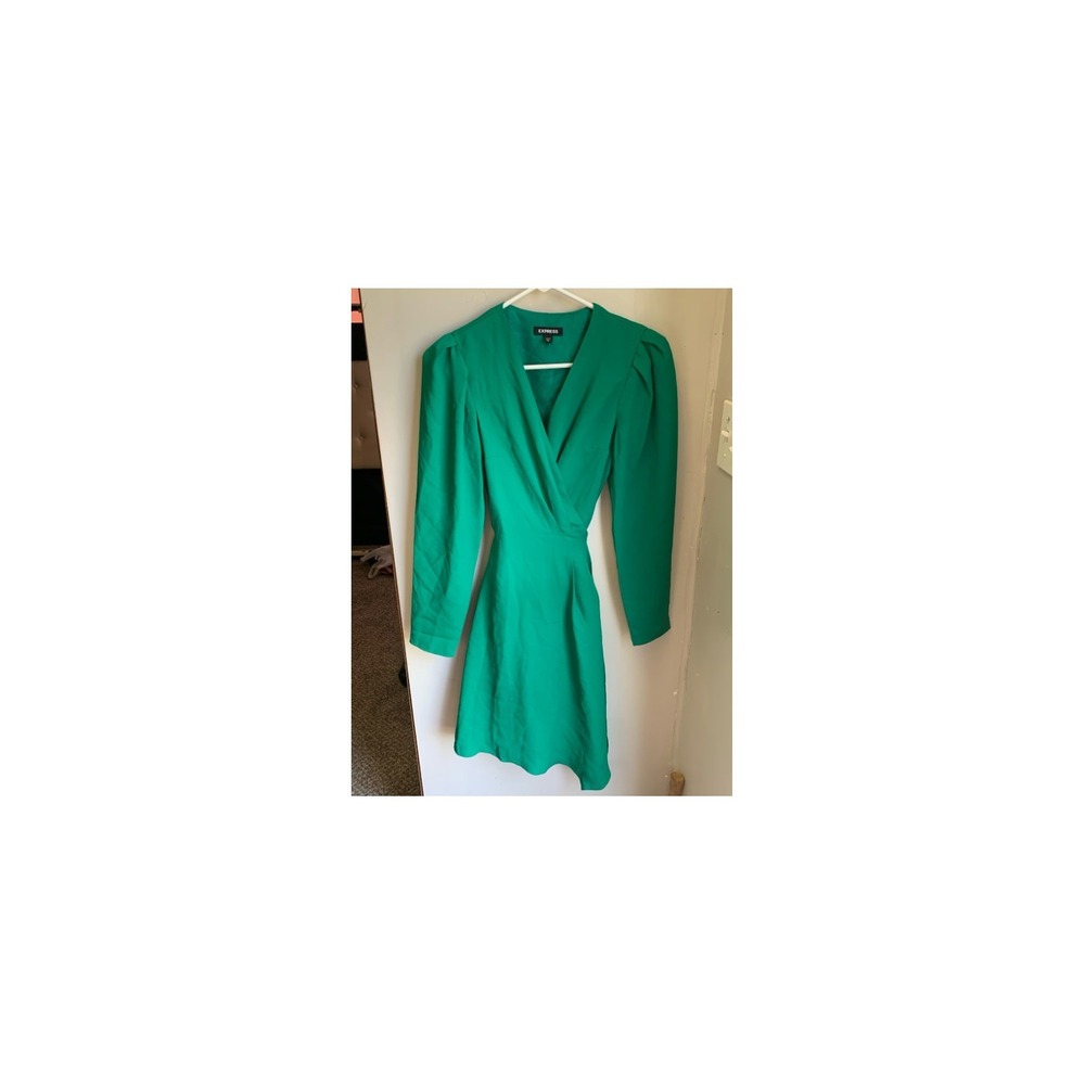 Express green wrap around dress size xs